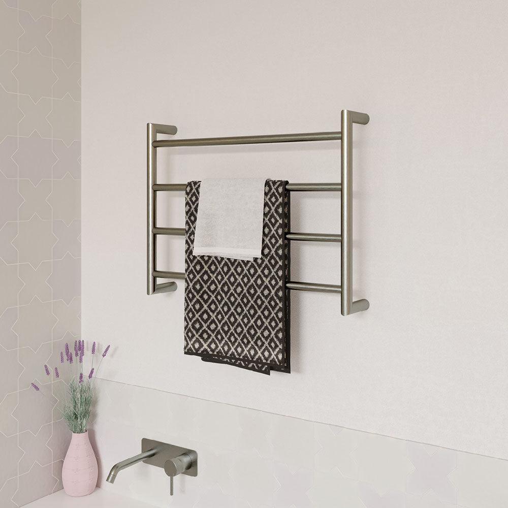 Fienza Kaya Heated Towel Rail 600 x 450mm Brushed Nickel