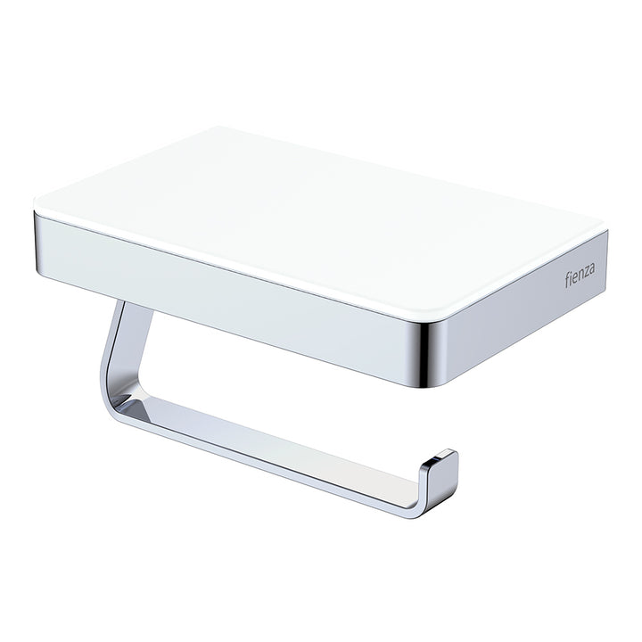 Fienza Tono Toilet Roll Holder with Glass Shelf