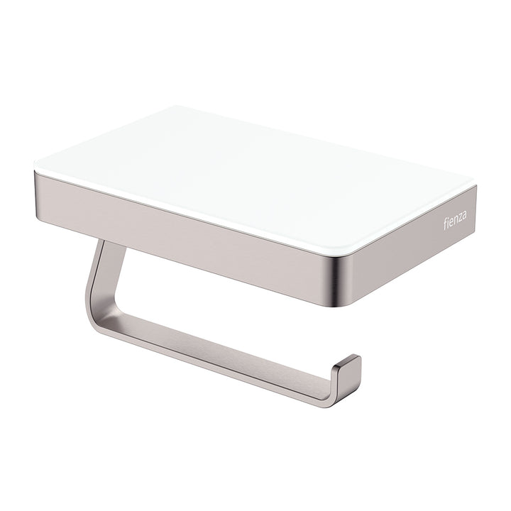 Fienza Tono Toilet Roll Holder with Glass Shelf
