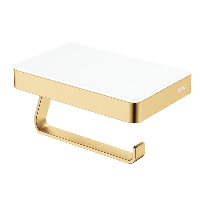 Fienza Tono Toilet Roll Holder with Glass Shelf