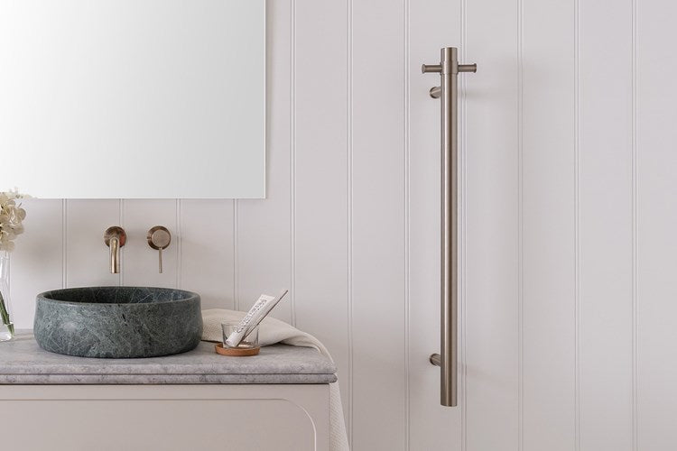 ADP Bloom Heated Towel Rail 900mm Warm Brushed Nickel