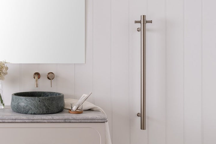 ADP Bloom Heated Towel Rail 900mm Warm Brushed Nickel