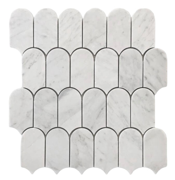 Feather Carrara Honed Mosaic