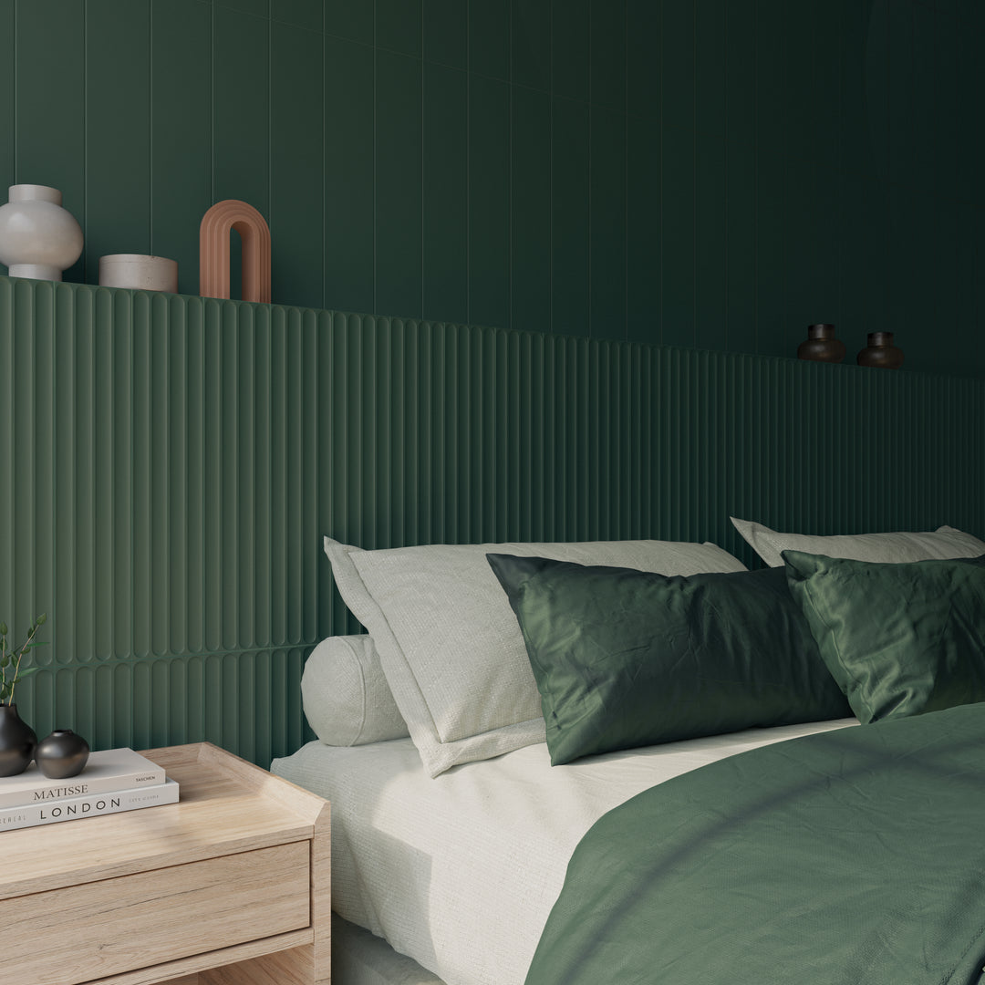 Plinto Series Spanish Ceramic Concave & Plain Matte Wall Feature Tiles