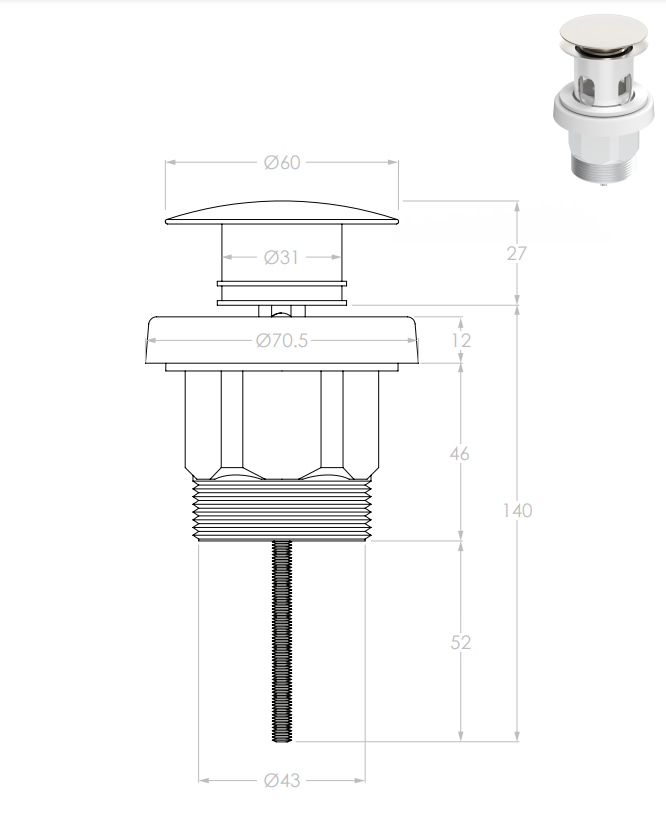 ADP Universal Plug & Waste Matte White