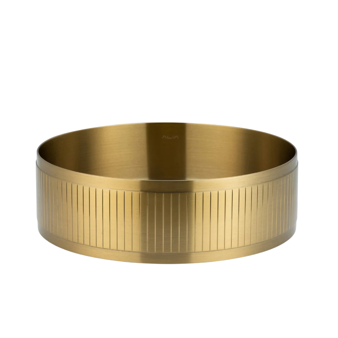 ALIA Textured Stainless Steel Round Basin – Modern Bathroom Sink