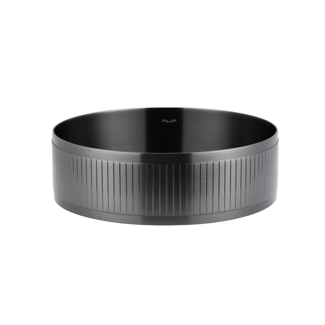 ALIA Textured Stainless Steel Round Basin – Modern Bathroom Sink