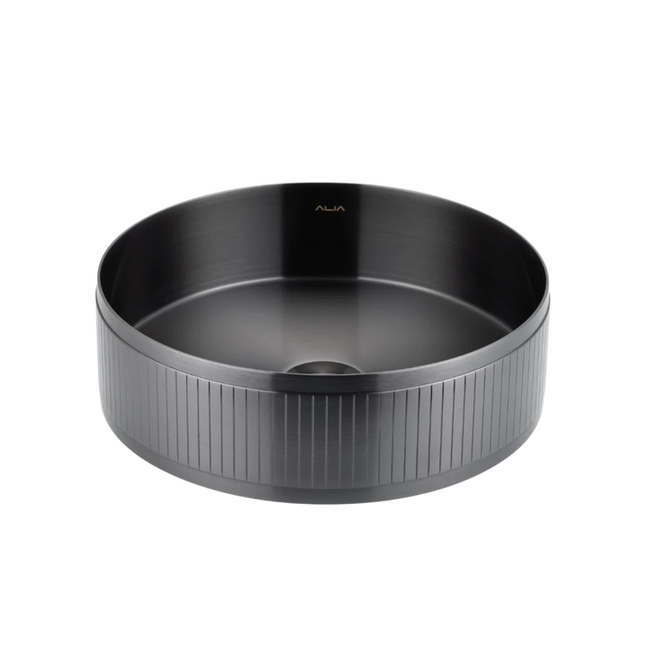 ALIA Textured Stainless Steel Round Basin – Modern Bathroom Sink