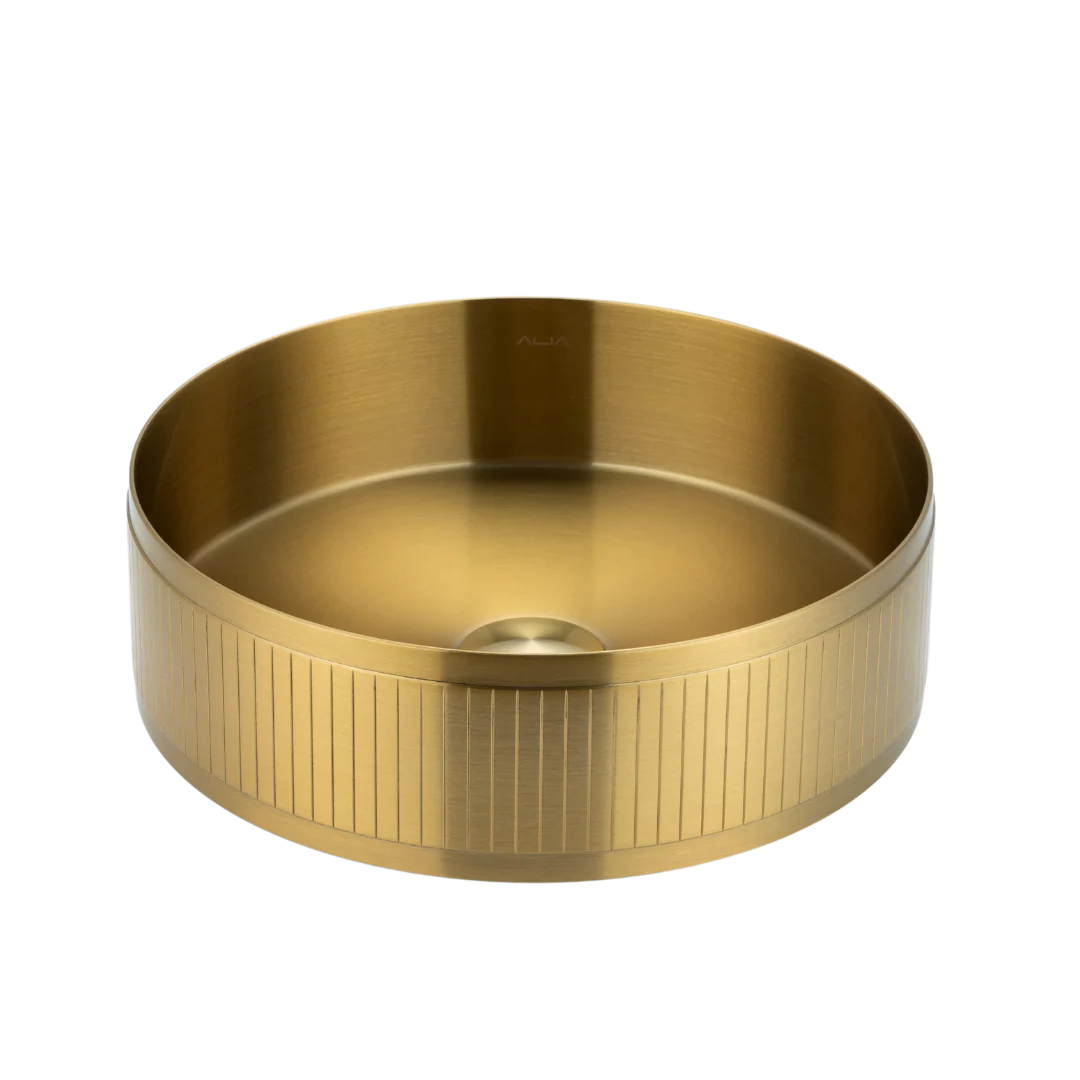 ALIA Textured Stainless Steel Round Basin – Modern Bathroom Sink