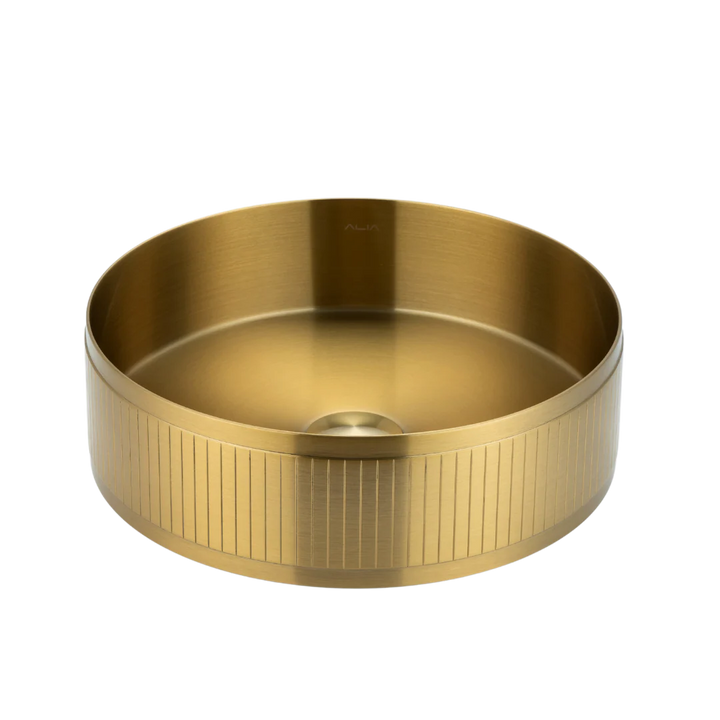ALIA Textured Stainless Steel Round Basin – Modern Bathroom Sink
