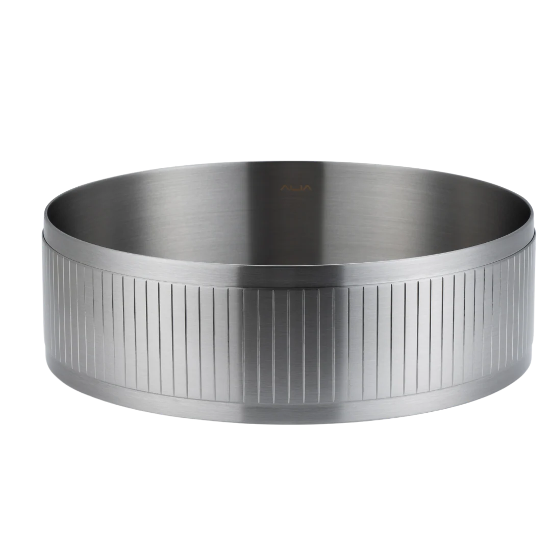 ALIA Textured Stainless Steel Round Basin – Modern Bathroom Sink