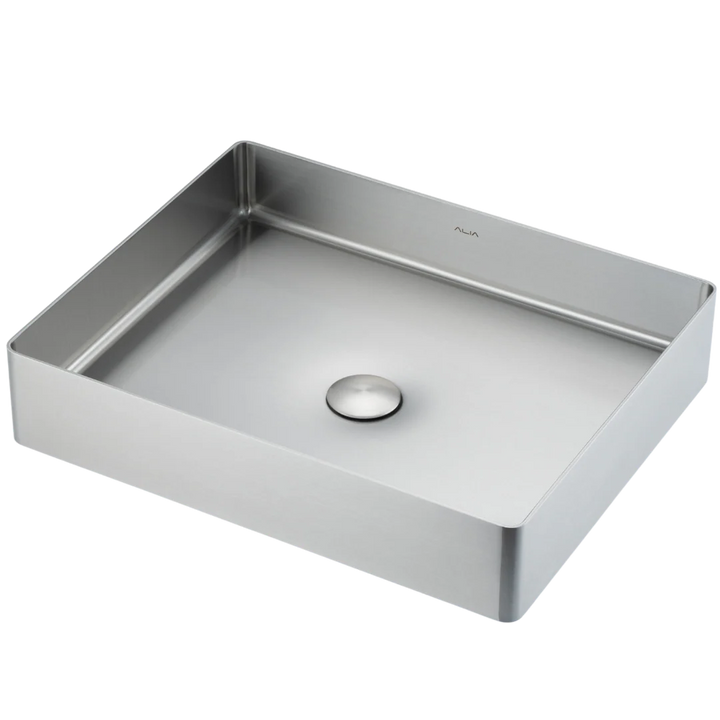 ALIA Stainless Steel Rectangular Basin – Modern Bathroom Sink