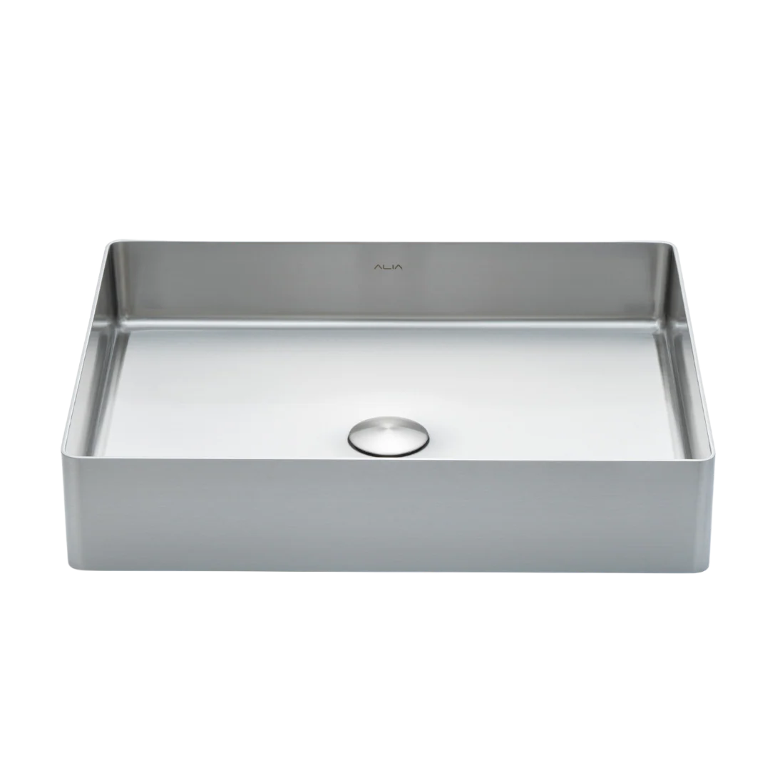 ALIA Stainless Steel Rectangular Basin – Modern Bathroom Sink