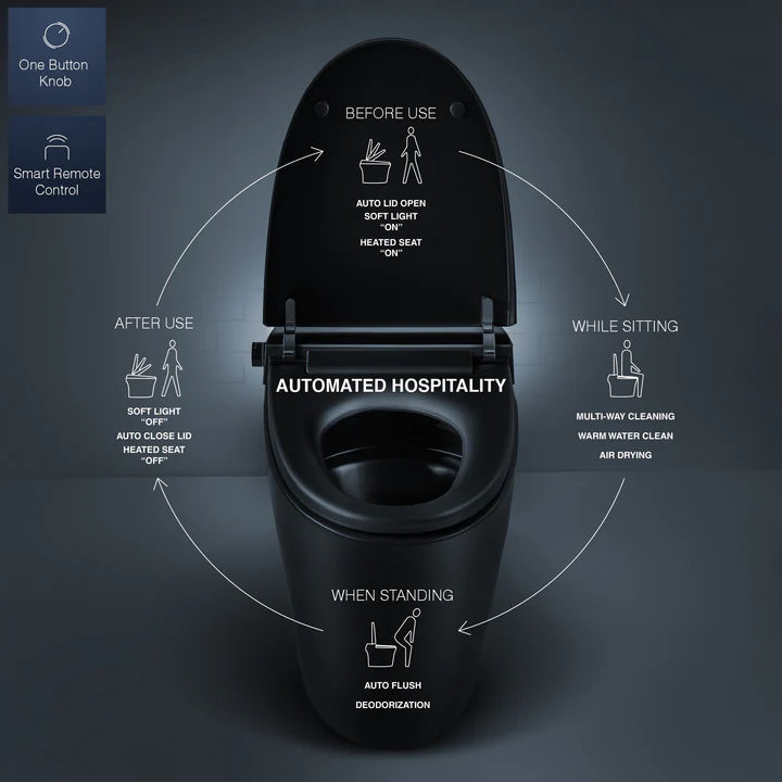 ALIA Smart Toilet with Integrated Bidet - Black/White