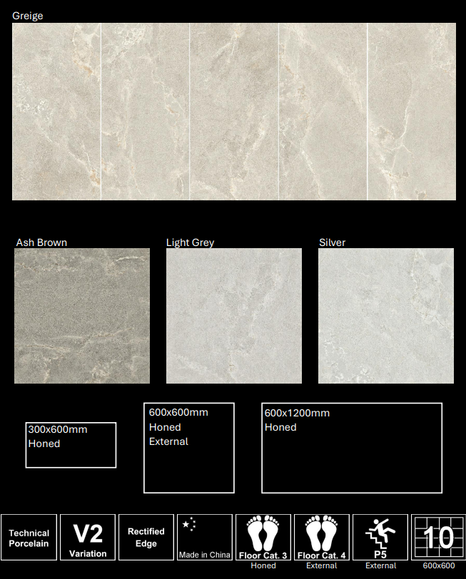 Ardesia Collection Ash Brown Porcelain Tile