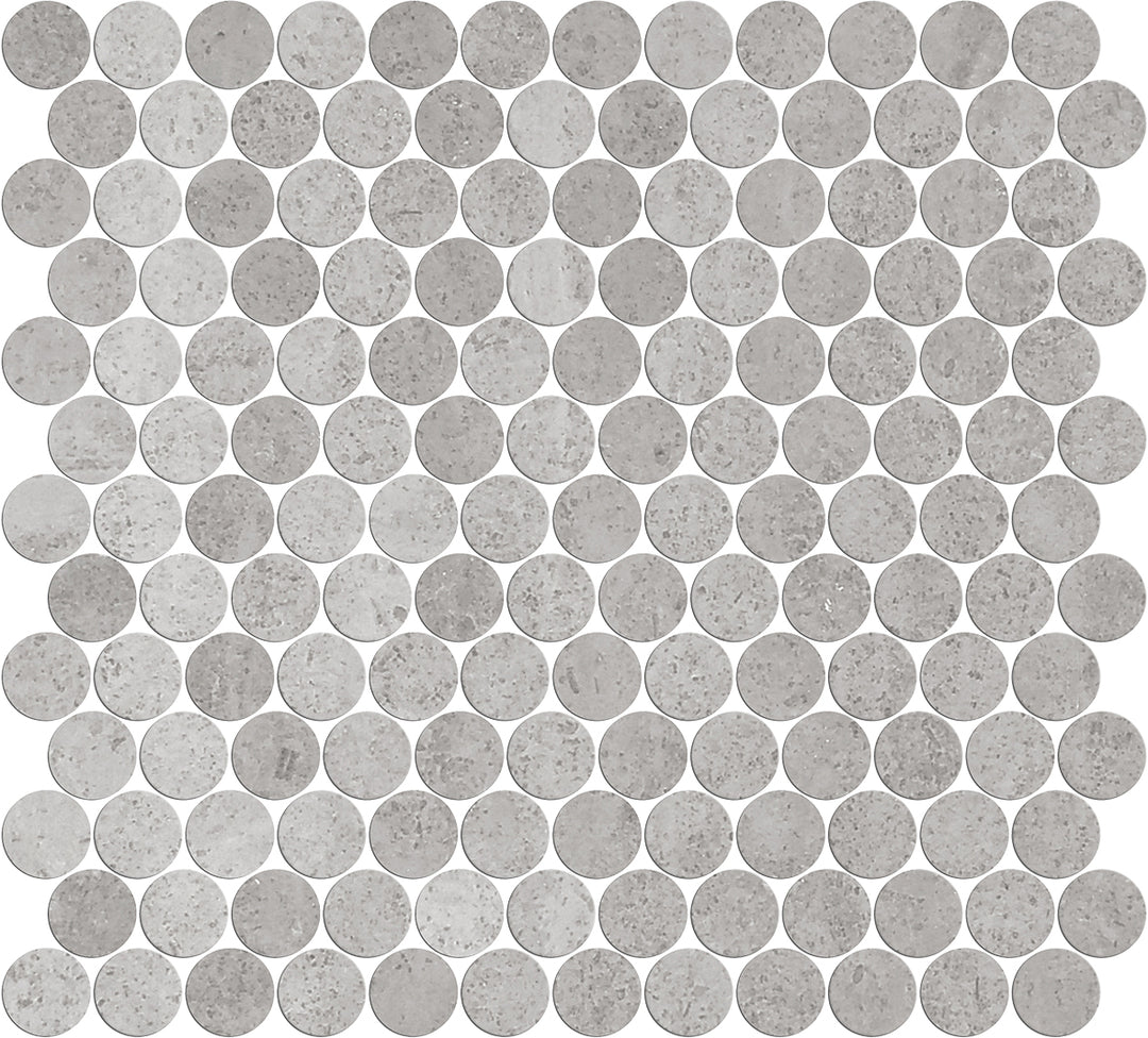 Artemis Series Natural New Grey Round Honed Mosaic 23x23mm
