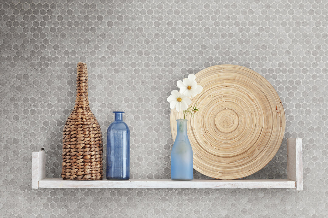 Artemis Series Natural New Grey Round Honed Mosaic 23x23mm