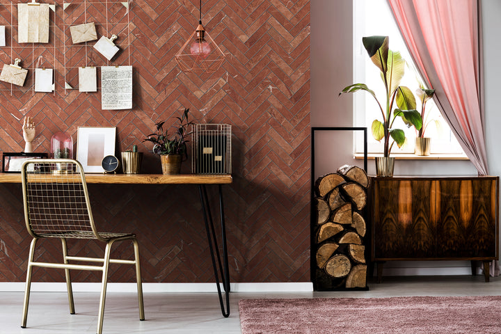 Artemis Series Natural Rojo Alicante Herringbone Honed 35x150mm
