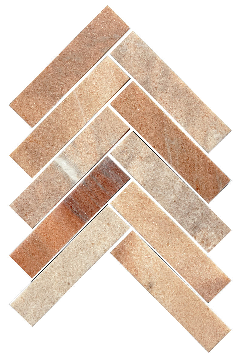 Artemis Series Natural Rosa Portogallo Herringbone Honed 35x150mm