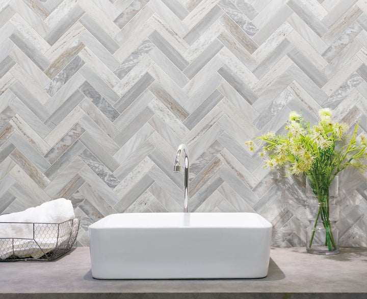 Artemis Series Natural Blue Sandstone Herringbone Honed 35x150mm