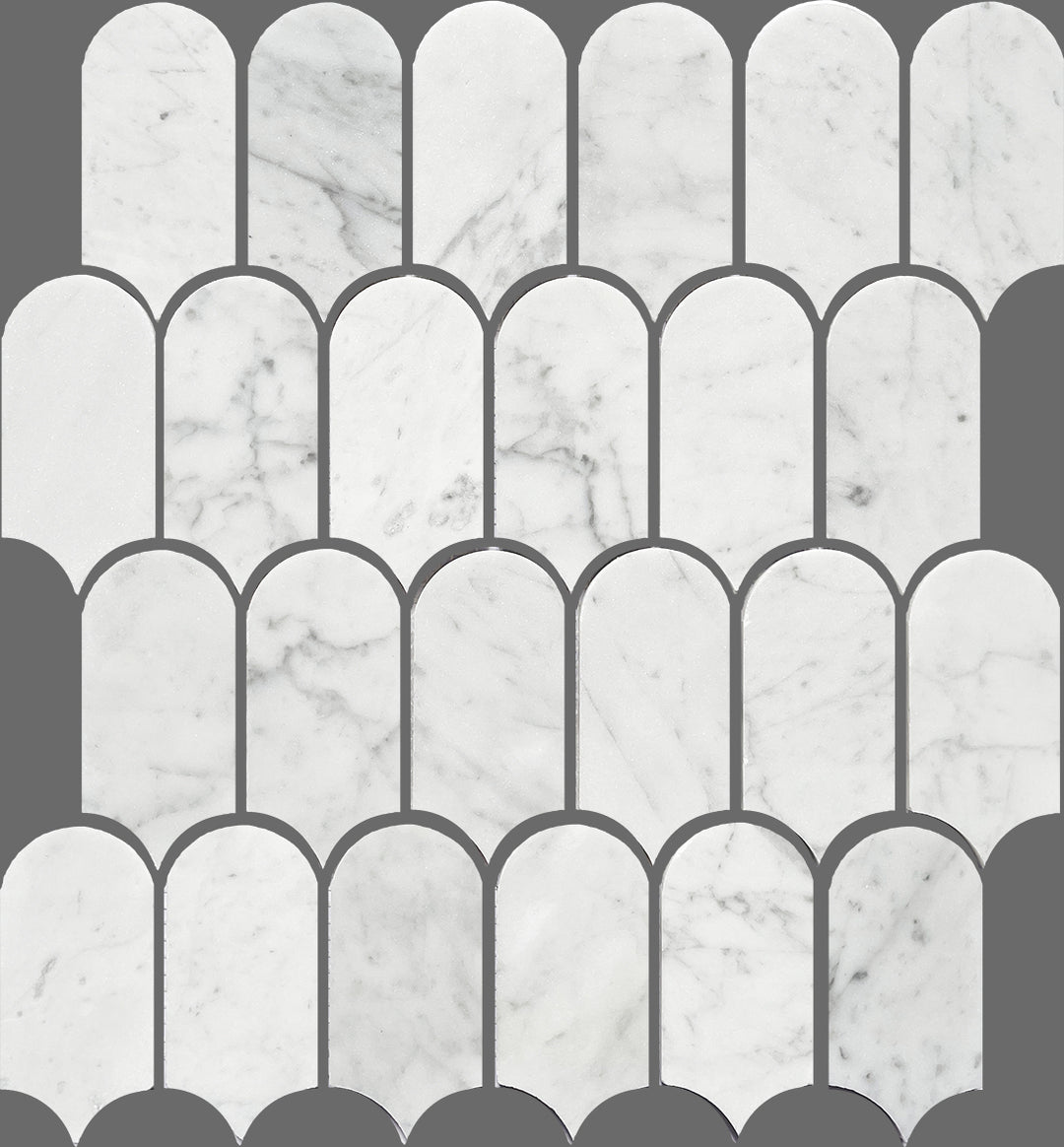 Artemis Series Natural Carrara White Feather Honed 50x103mm