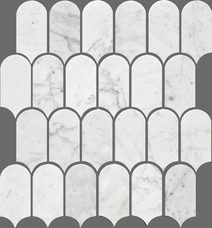 Artemis Series Natural Carrara White Feather Honed 50x103mm