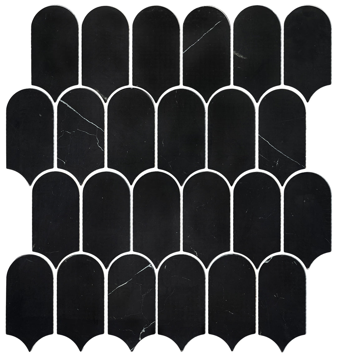 Artemis Series Natural Nero Marquina Feather Honed 50x103mm