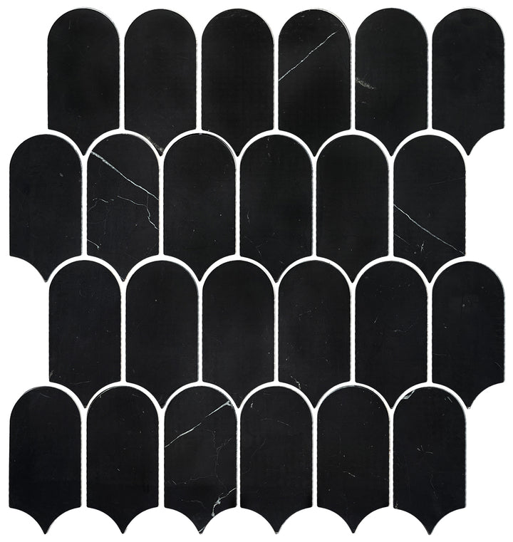 Artemis Series Natural Nero Marquina Feather Honed 50x103mm