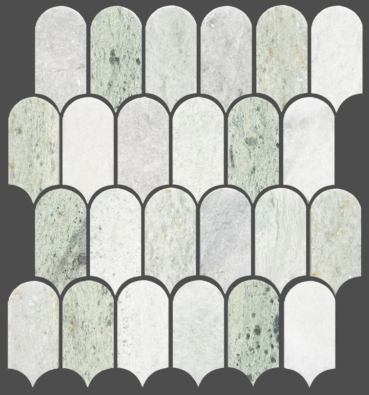 Artemis Series Natural Ming Green Feather Honed 50x103mm