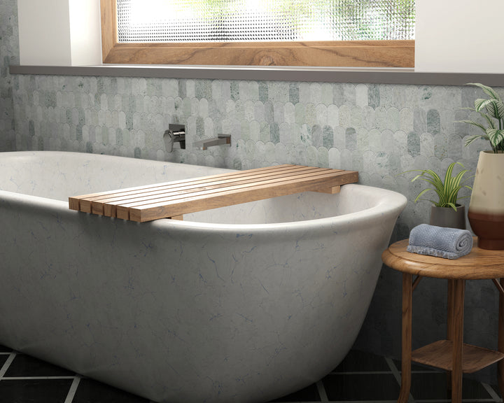 Artemis Series Natural Ming Green Feather Honed 50x103mm