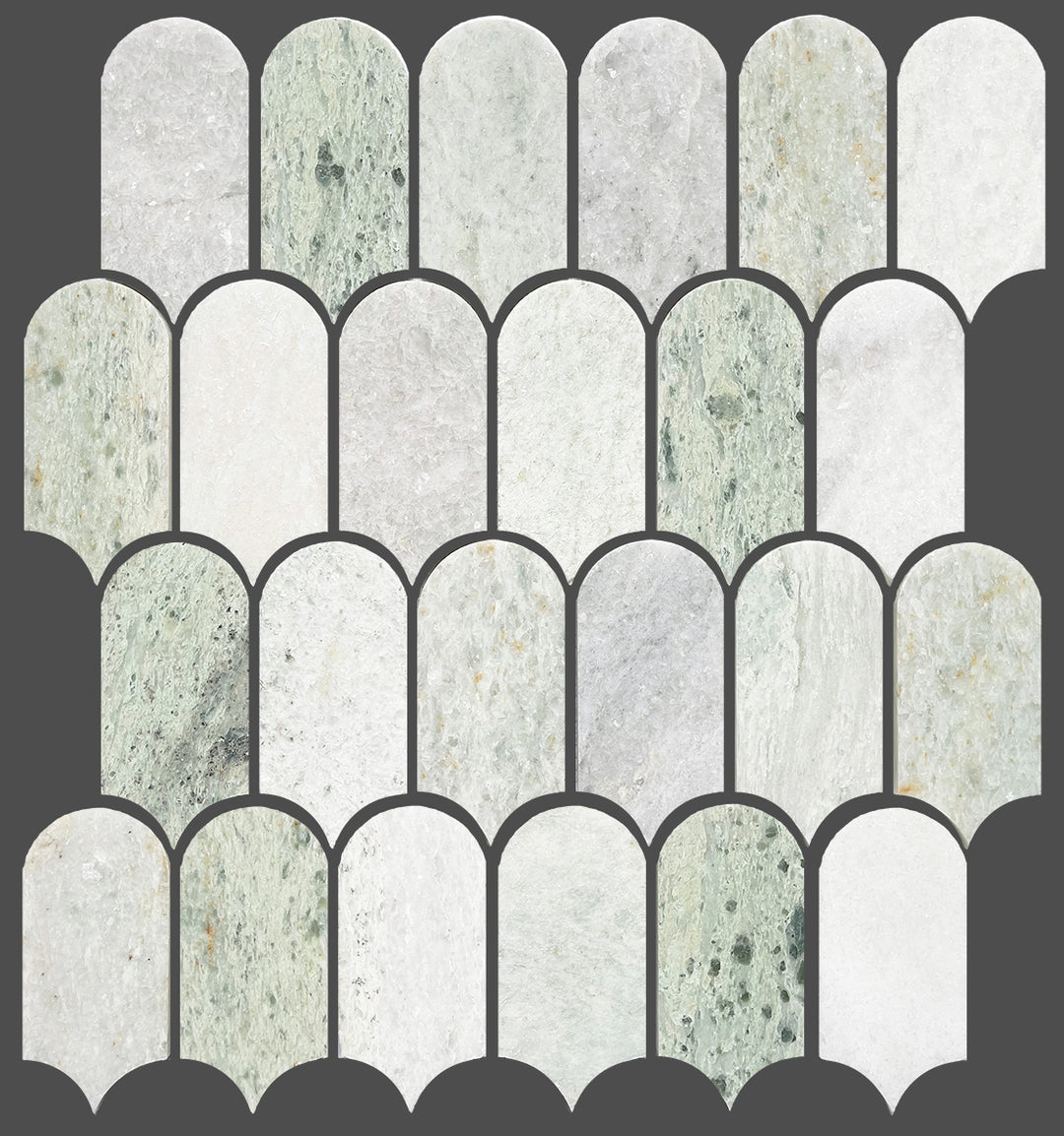 Artemis Series Natural Ming Green Feather Honed 50x103mm