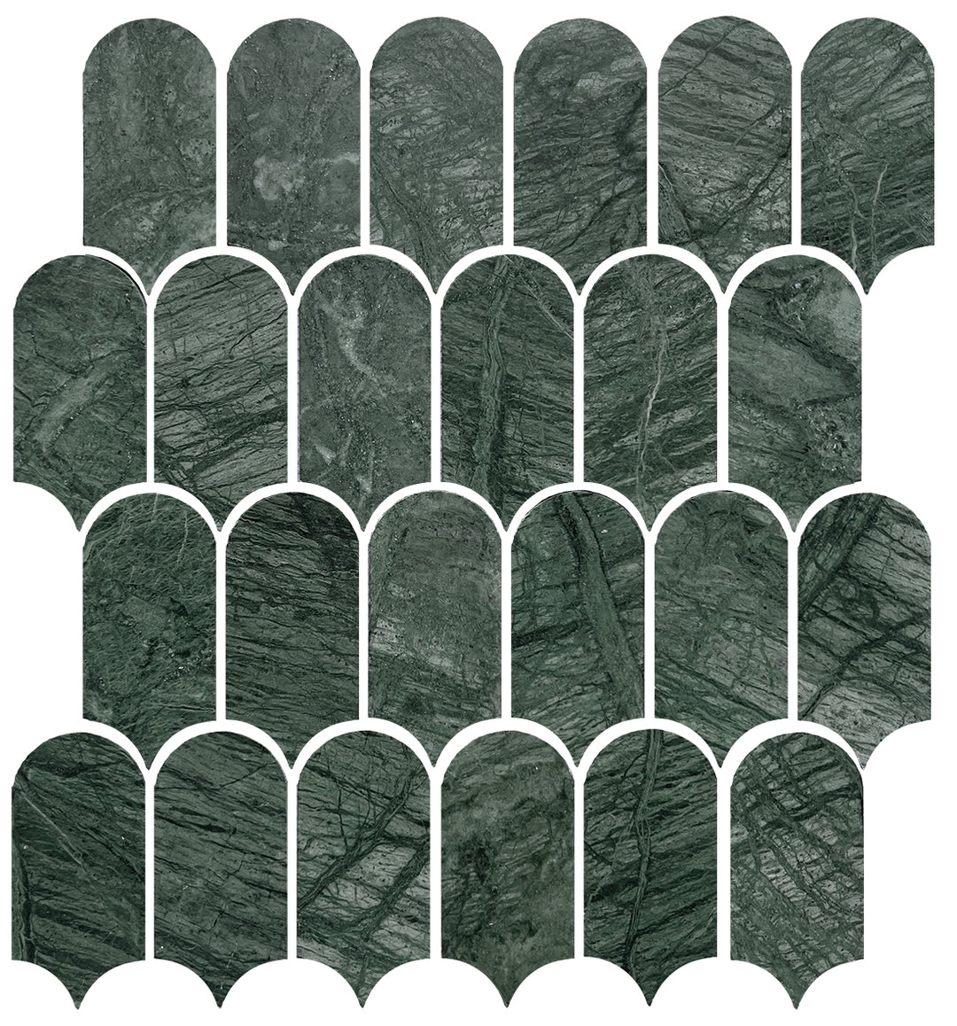 Artemis Series Natural Indian Green Feather Honed 50x103mm