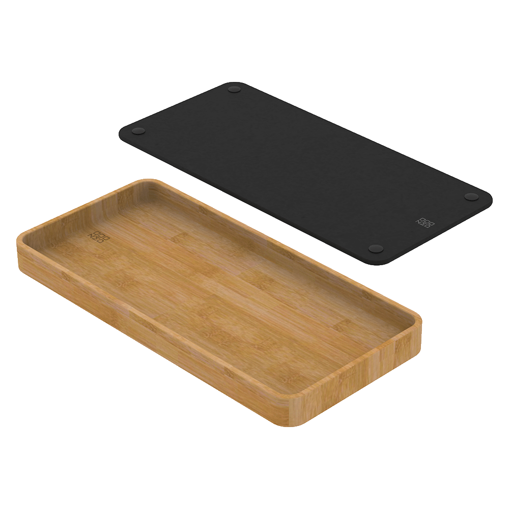 Abey Boutique Fibre Rock Small Chopping Board &amp; Bamboo Tray Set