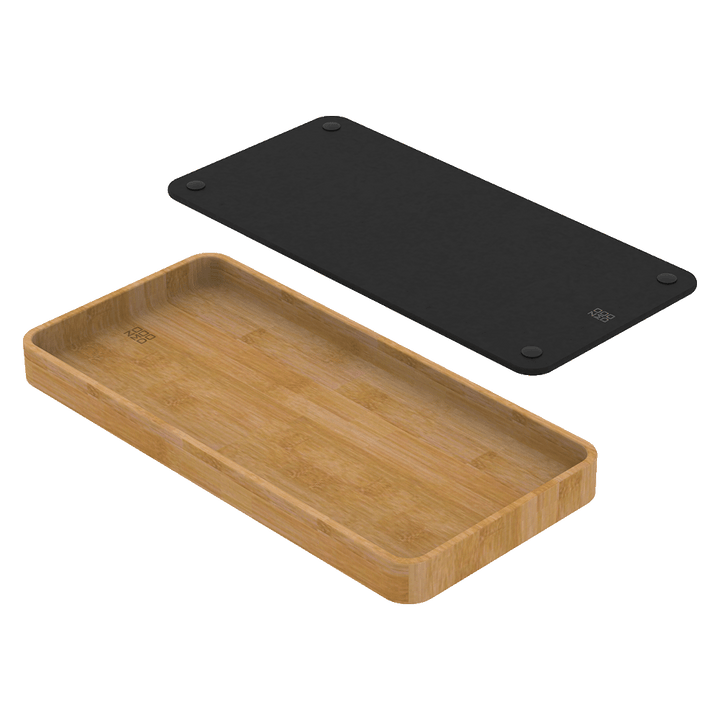 Abey Boutique Fibre Rock Small Chopping Board &amp; Bamboo Tray Set