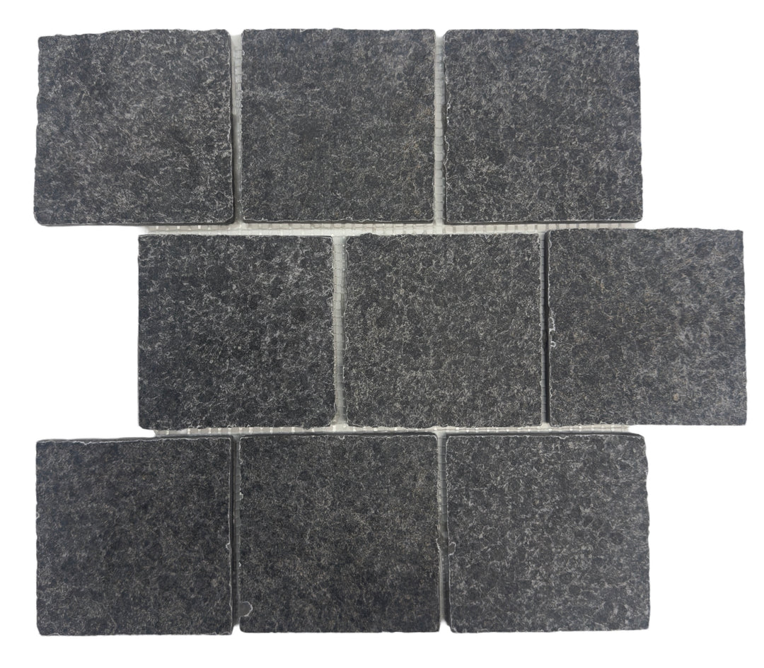 Ash Black Porcelain Cobbles Brick Bond