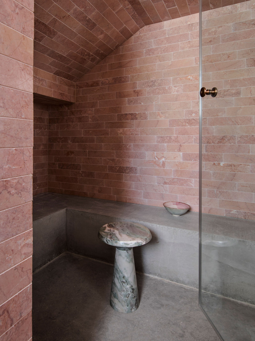 Rosso Crema Tumbled Marble Long Subway