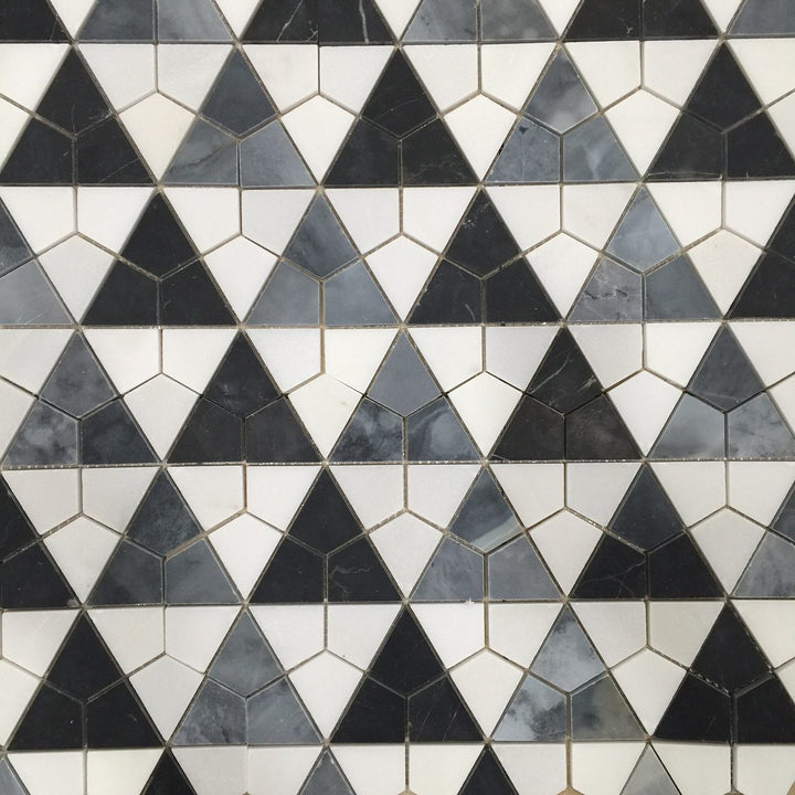 Antwerp Nero Marquina with Thassos and Italian Grey Mosaic