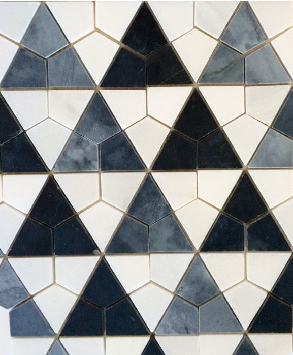 Antwerp Nero Marquina with Thassos and Italian Grey Mosaic