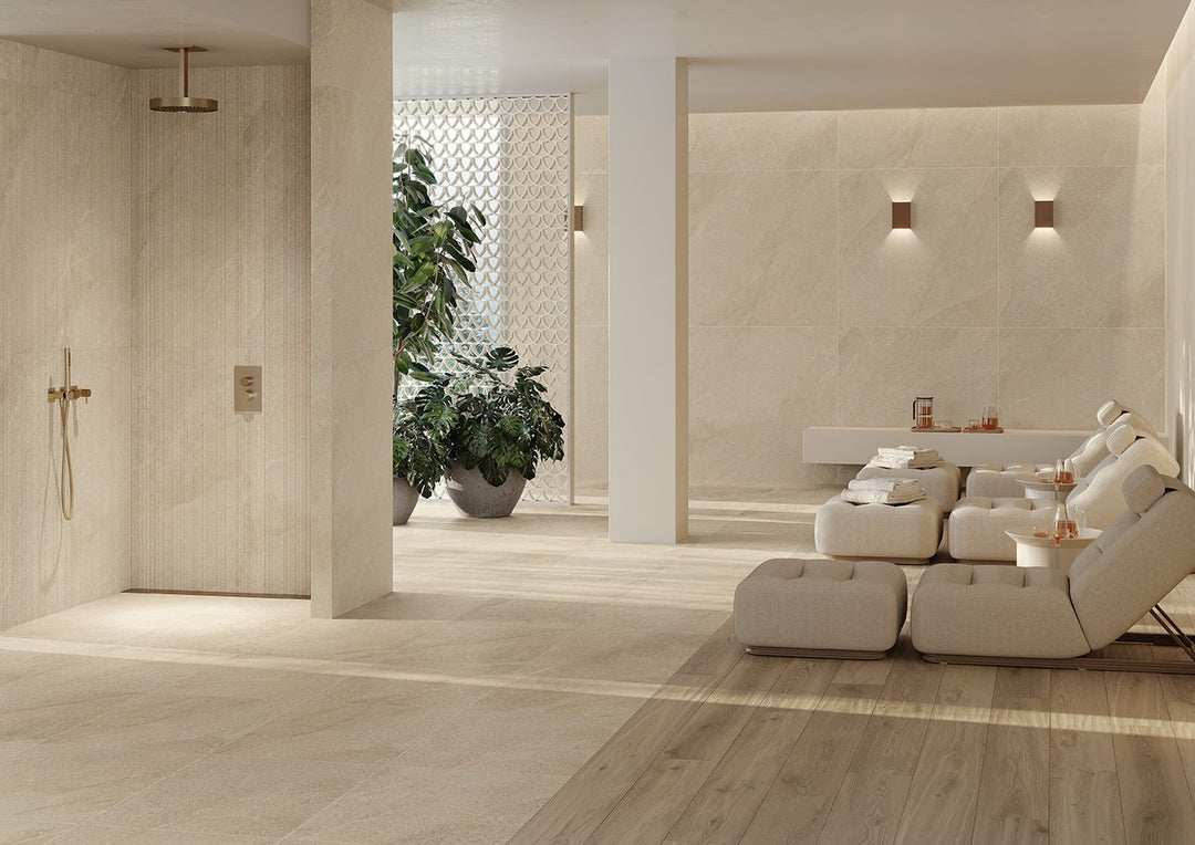 Italian Terracotta Arialuce Curve Bianco Gloss - Indent