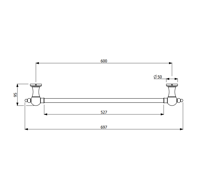 Armando Vicario Provincial 600mm Towel Rail