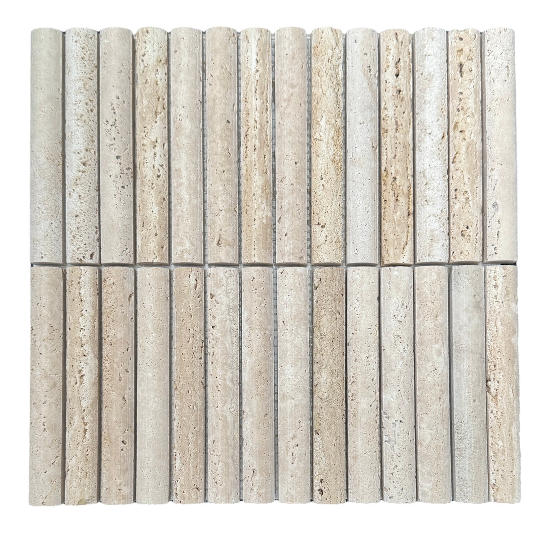 Natural Rome Travertine Bamboo Brushed Mosaic