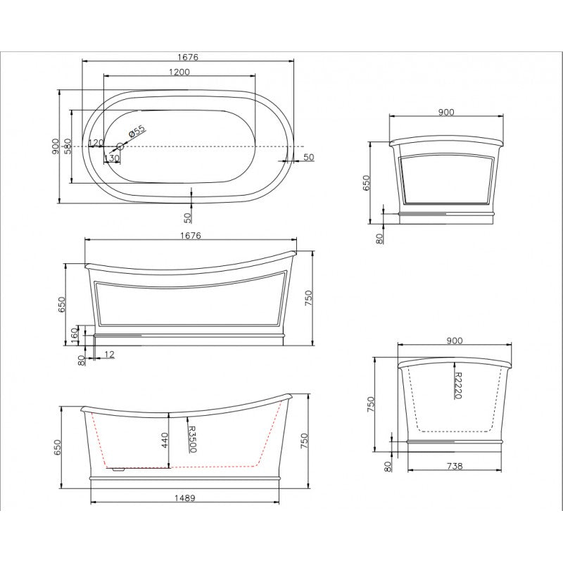 BelBagno Ritz Freestanding Bath