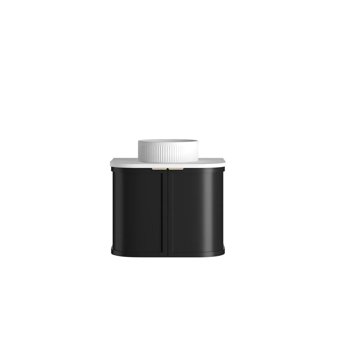 Otti Hampshire 600mm Satin Black Wall Hung Curve Vanity