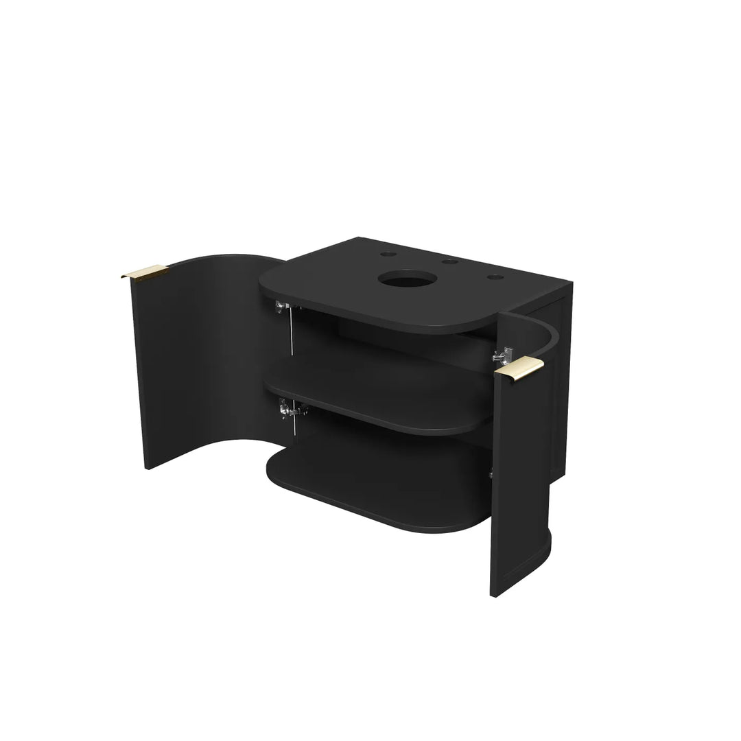 Otti Hampshire 600mm Satin Black Wall Hung Curve Vanity