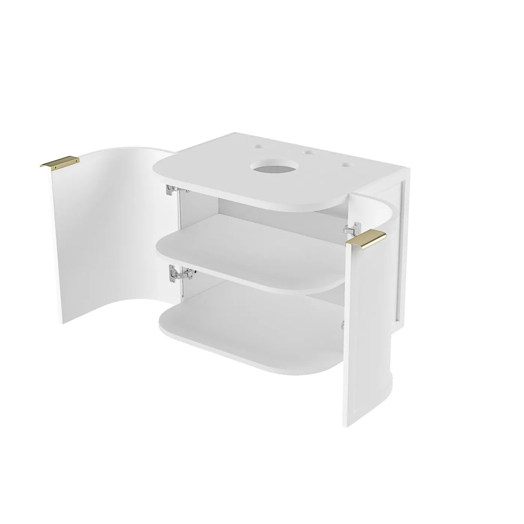 Otti Hampshire 600mm Satin White Wall Hung Curve Vanity