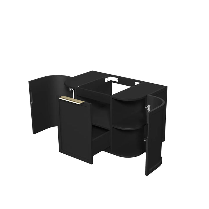 Otti Hampshire 750mm Satin Black Wall Hung Curve Vanity