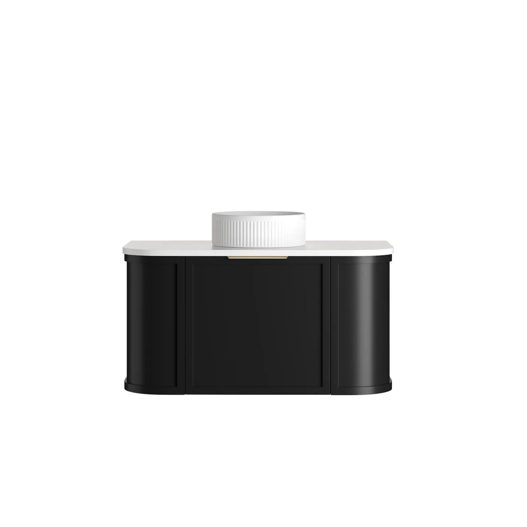 Otti Hampshire 900mm Satin Black Wall Hung Curve Vanity
