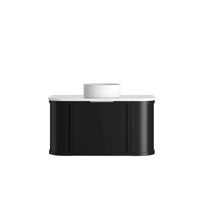 Otti Hampshire 900mm Satin Black Wall Hung Curve Vanity