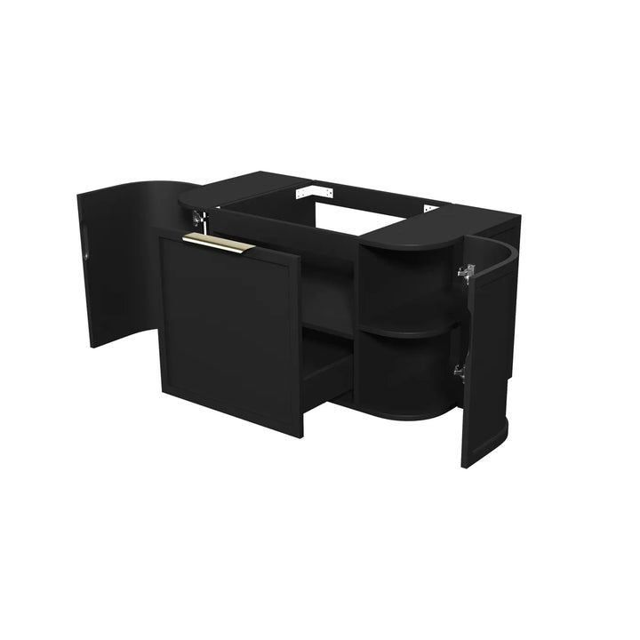 Otti Hampshire 900mm Satin Black Wall Hung Curve Vanity