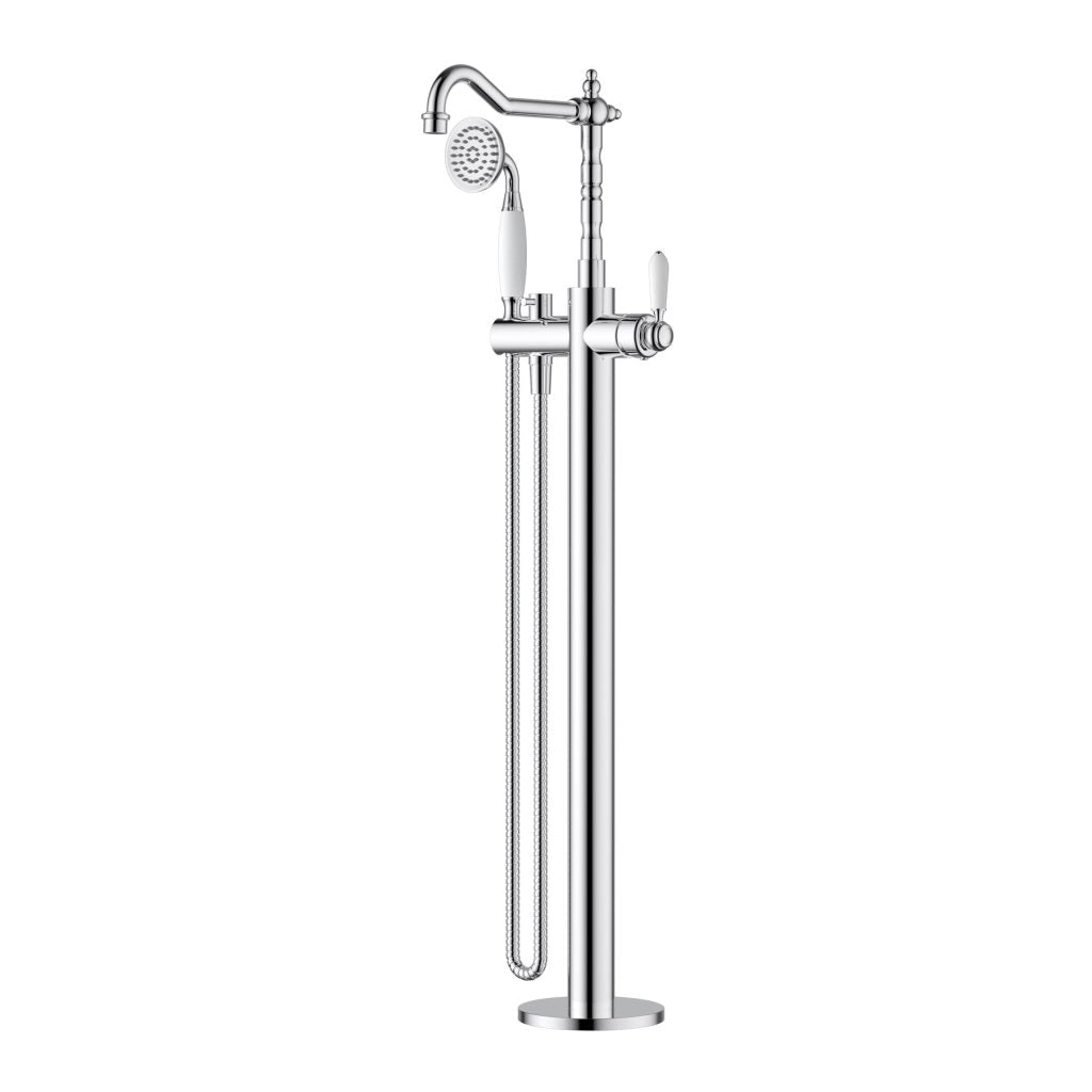 Modern National Bordeaux Freestanding Bath Mixer with Hand Shower
